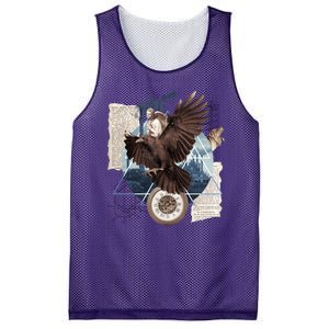 Eagle Collage Ancient Artifact Piece Mesh Reversible Basketball Jersey Tank