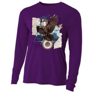 Eagle Collage Ancient Artifact Piece Cooling Performance Long Sleeve Crew