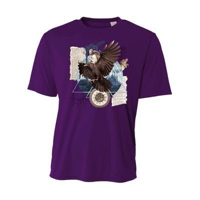Eagle Collage Ancient Artifact Piece Youth Performance Sprint T-Shirt