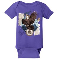 Eagle Collage Ancient Artifact Piece Baby Bodysuit