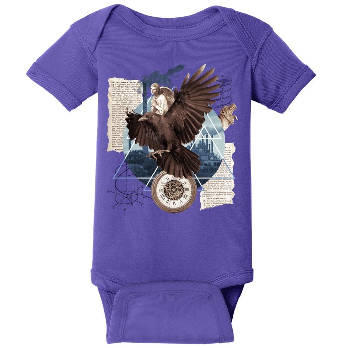 Eagle Collage Ancient Artifact Piece Baby Bodysuit