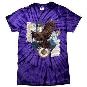 Eagle Collage Ancient Artifact Piece Tie-Dye T-Shirt