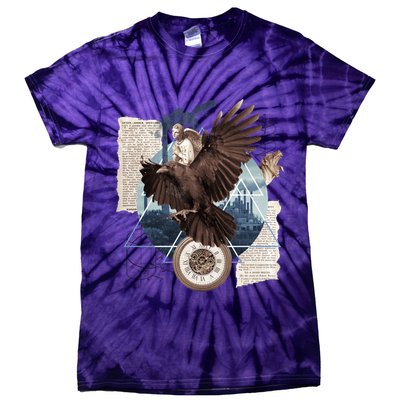 Eagle Collage Ancient Artifact Piece Tie-Dye T-Shirt