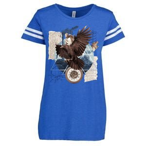 Eagle Collage Ancient Artifact Piece Enza Ladies Jersey Football T-Shirt