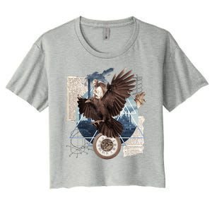 Eagle Collage Ancient Artifact Piece Women's Crop Top Tee