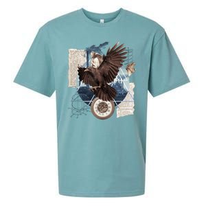 Eagle Collage Ancient Artifact Piece Sueded Cloud Jersey T-Shirt