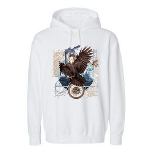 Eagle Collage Ancient Artifact Piece Garment-Dyed Fleece Hoodie