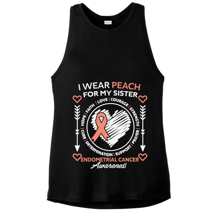 Endometrial Cancer Awareness Wear Peach My Sister Support Ladies PosiCharge Tri-Blend Wicking Tank