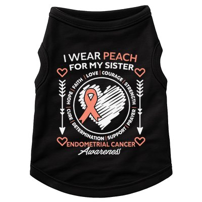 Endometrial Cancer Awareness Wear Peach My Sister Support Doggie Tank