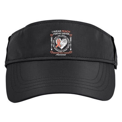 Endometrial Cancer Awareness Wear Peach My Sister Support Adult Drive Performance Visor