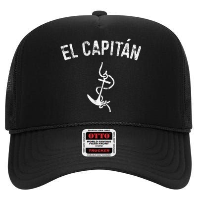 El Capitan Anchor Captain Skipper High Crown Mesh Back Trucker Hat