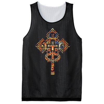 Ethiopian Christian Art Christ In Glory Ethiopian Cross Mesh Reversible Basketball Jersey Tank