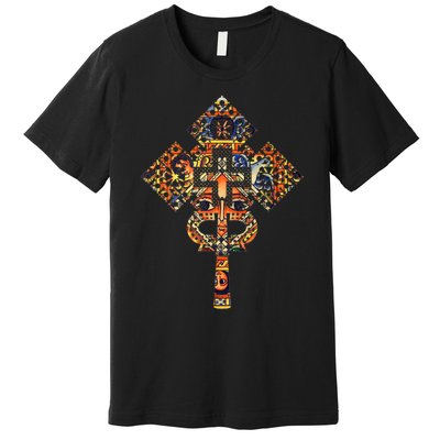 Ethiopian Christian Art Christ In Glory Ethiopian Cross Premium T-Shirt