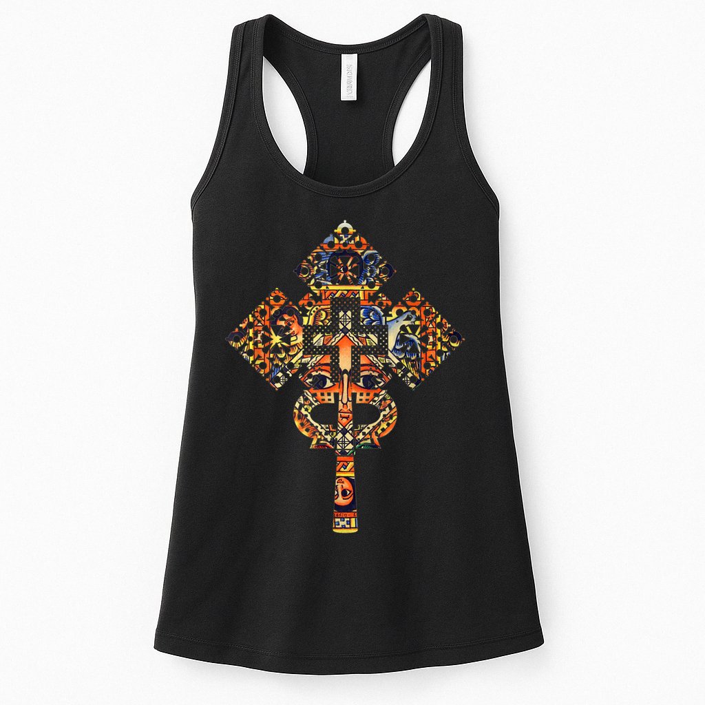 Ethiopian Christian Art Christ In Glory Ethiopian Cross Womens Tank Top