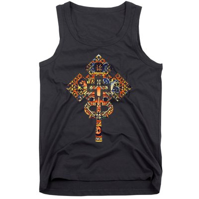 Ethiopian Christian Art Christ In Glory Ethiopian Cross Tank Top