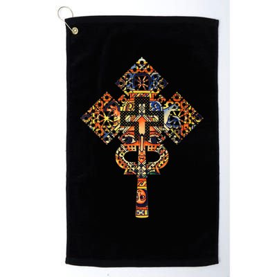 Ethiopian Christian Art Christ In Glory Ethiopian Cross Golf Towel