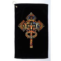 Ethiopian Christian Art Christ In Glory Ethiopian Cross Golf Towel