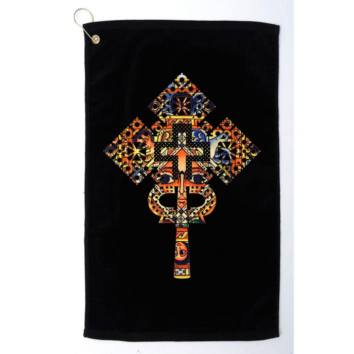 Ethiopian Christian Art Christ In Glory Ethiopian Cross Golf Towel