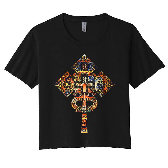 Ethiopian Christian Art Christ In Glory Ethiopian Cross Crop Top