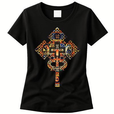 Ethiopian Christian Art Christ In Glory Ethiopian Cross Womens T-Shirt