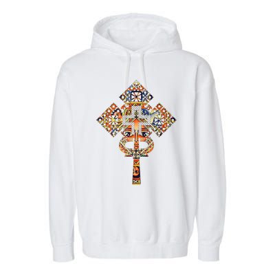 Ethiopian Christian Art Christ In Glory Ethiopian Cross Garment-Dyed Fleece Hoodie