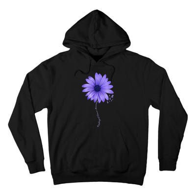 Esophageal Cancer Awareness Sunflower Periwinkle ribbon Tall Hoodie