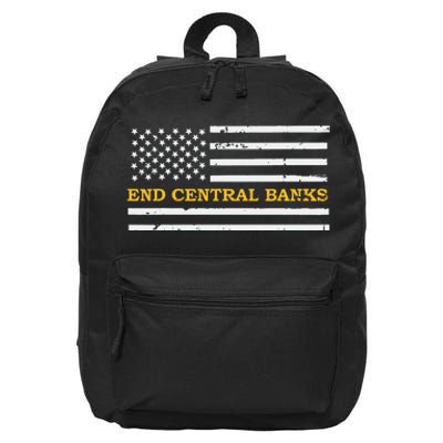 End Central Banks End The Fed American Flag 16 in Basic Backpack