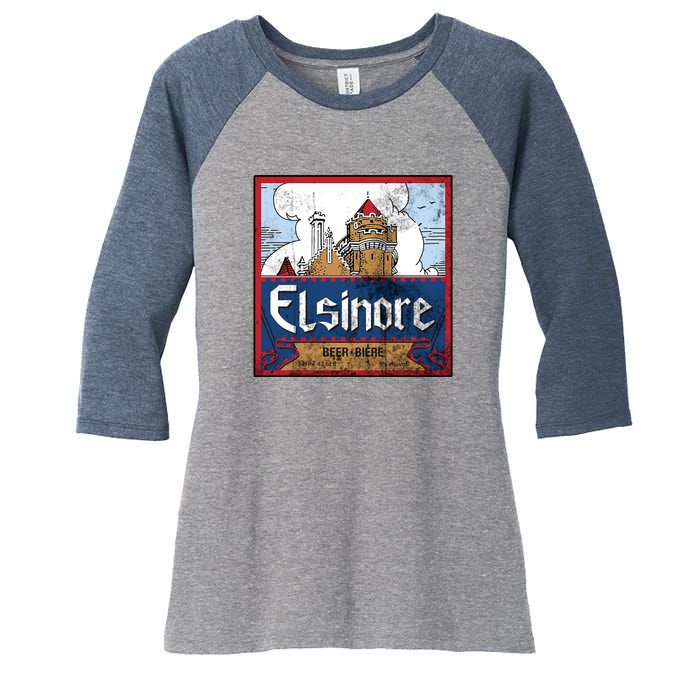 Elsinore Craft Beer Brewing Vintage Women's Tri-Blend 3/4-Sleeve Raglan Shirt