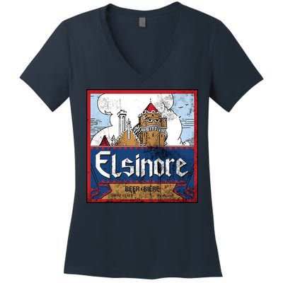 Elsinore Craft Beer Brewing Vintage Women's V-Neck T-Shirt