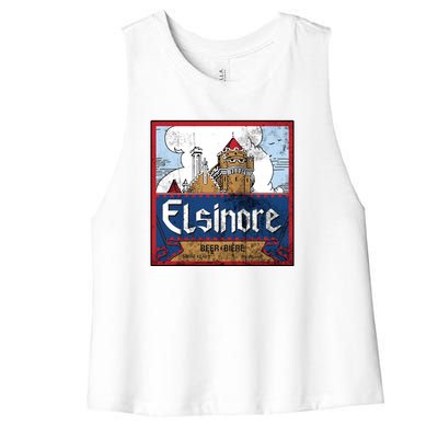 Elsinore Craft Beer Brewing Vintage Women's Racerback Cropped Tank