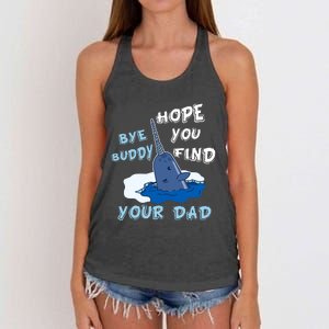 Elf Christmas Bye Buddyhopeyoufind Your Dad Hoodie Women's Knotted Racerback Tank