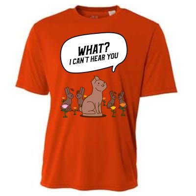 Easter Chocolate Bunny Rabbit Funny I Cant Hear You Cooling Performance Crew T-Shirt