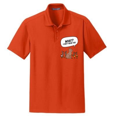 Easter Chocolate Bunny Rabbit Funny I Cant Hear You Dry Zone Grid Polo