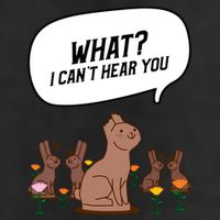 Easter Chocolate Bunny Rabbit Funny I Cant Hear You 7 Panel Mesh Trucker Snapback Hat