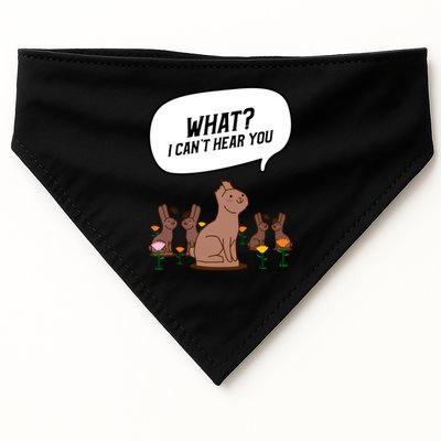 Easter Chocolate Bunny Rabbit Funny I Cant Hear You USA-Made Doggie Bandana