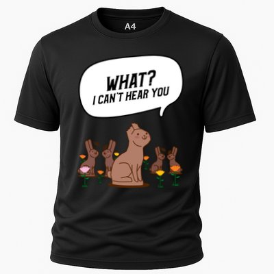 Easter Chocolate Bunny Rabbit Funny I Cant Hear You Cooling Performance Crew T-Shirt