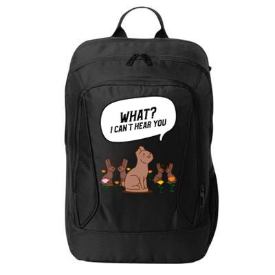 Easter Chocolate Bunny Rabbit Funny I Cant Hear You City Backpack