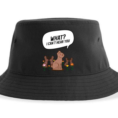 Easter Chocolate Bunny Rabbit Funny I Cant Hear You Sustainable Bucket Hat
