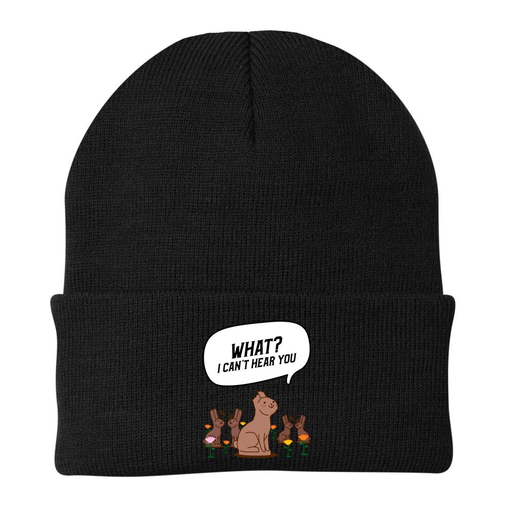 Easter Chocolate Bunny Rabbit Funny I Cant Hear You Beanie