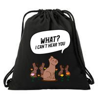 Easter Chocolate Bunny Rabbit Funny I Cant Hear You Drawstring Bag