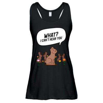 Easter Chocolate Bunny Rabbit Funny I Cant Hear You Ladies Essential Flowy Tank