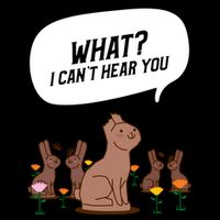 Easter Chocolate Bunny Rabbit Funny I Cant Hear You 16 in Basic Backpack