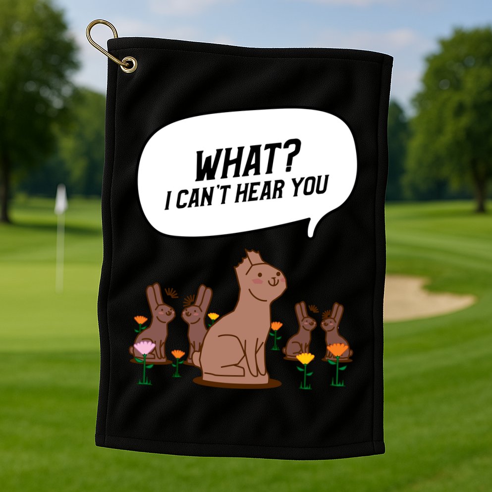 Easter Chocolate Bunny Rabbit Funny I Cant Hear You Golf Towel
