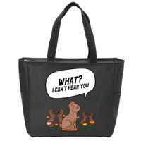 Easter Chocolate Bunny Rabbit Funny I Cant Hear You Zip Tote Bag