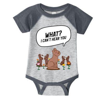 Easter Chocolate Bunny Rabbit Funny I Cant Hear You Infant Baby Jersey Bodysuit