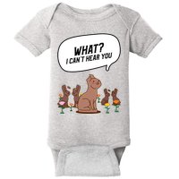 Easter Chocolate Bunny Rabbit Funny I Cant Hear You Baby Bodysuit