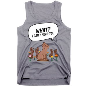 Easter Chocolate Bunny Rabbit Funny I Cant Hear You Tank Top