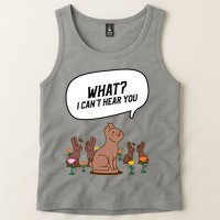Easter Chocolate Bunny Rabbit Funny I Cant Hear You Tank Top