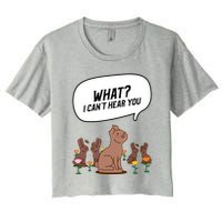 Easter Chocolate Bunny Rabbit Funny I Cant Hear You Crop Top