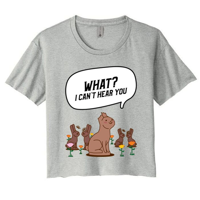 Easter Chocolate Bunny Rabbit Funny I Cant Hear You Crop Top